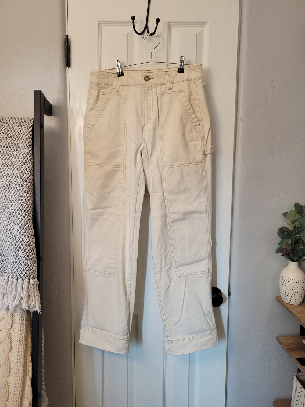 Old Navy Women's Canvas Carpenter Pants - Cream